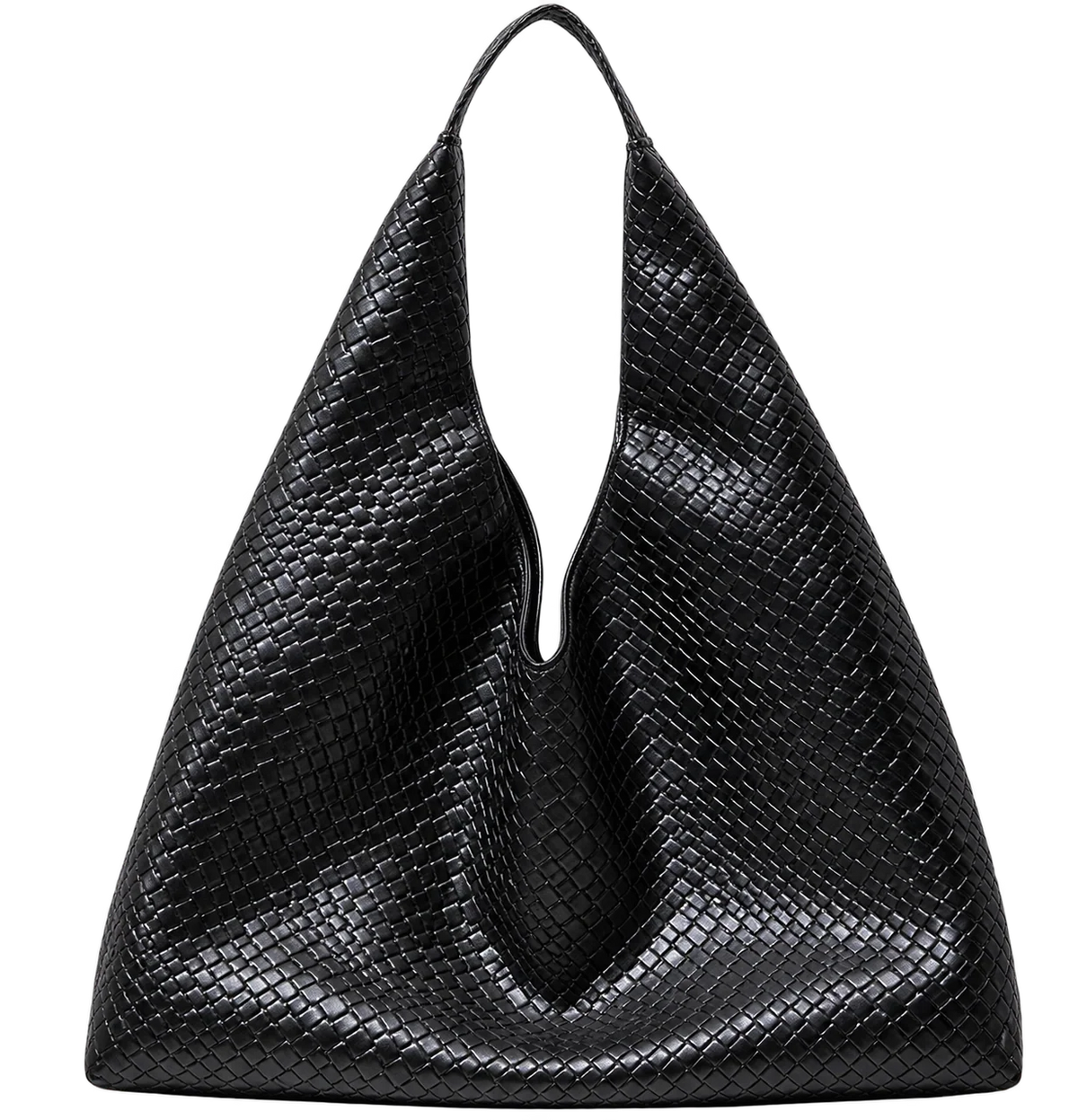 Women’s Braided Faux Leather Tote Bag – Large Shoulder Handbag, Casual Everyday Carryall