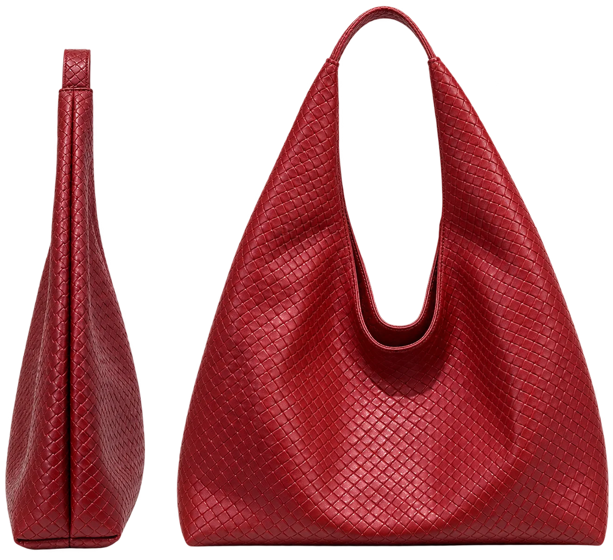 Women’s Braided Faux Leather Tote Bag – Large Shoulder Handbag, Casual Everyday Carryall