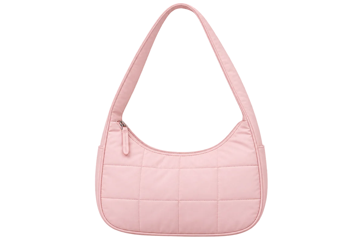 Women’s Quilted Puffer Shoulder Bag – Lightweight Nylon Underarm Hobo Tote with Adjustable Strap
