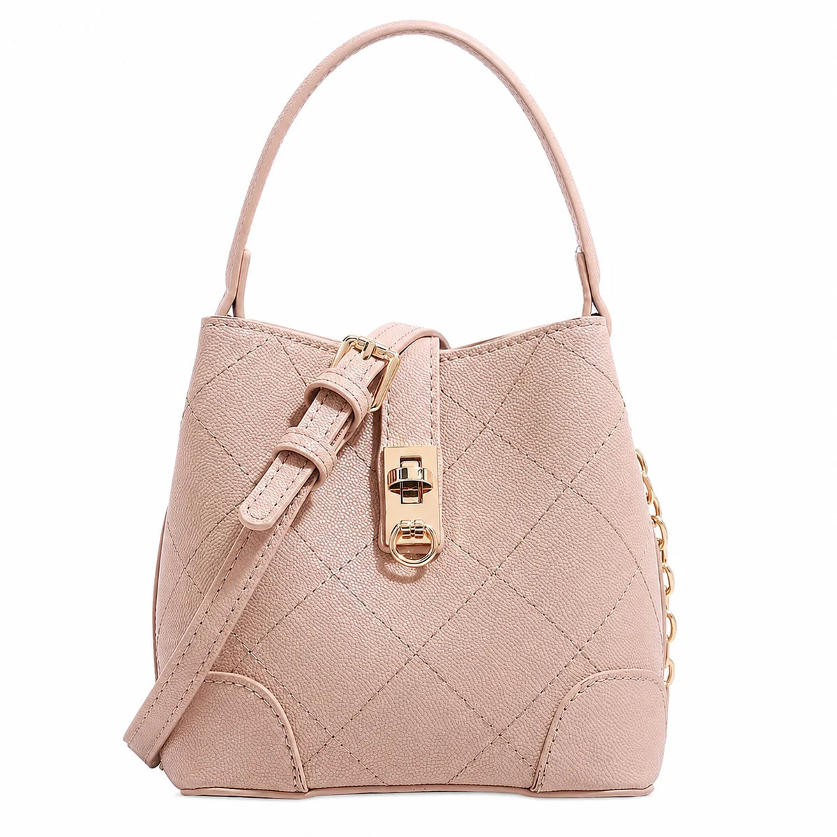Women’s Genuine Leather Diamond Quilted Shoulder Bag – Zipper Tote Handbag