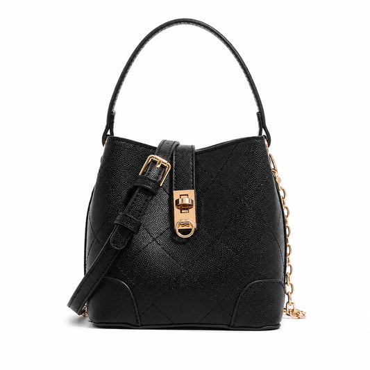 Women’s Genuine Leather Diamond Quilted Shoulder Bag – Zipper Tote Handbag