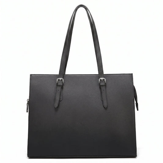 Women's Laptop Tote Bag 15.6 Inch, Large PU Shoulder Handbag with Multiple Compartments
