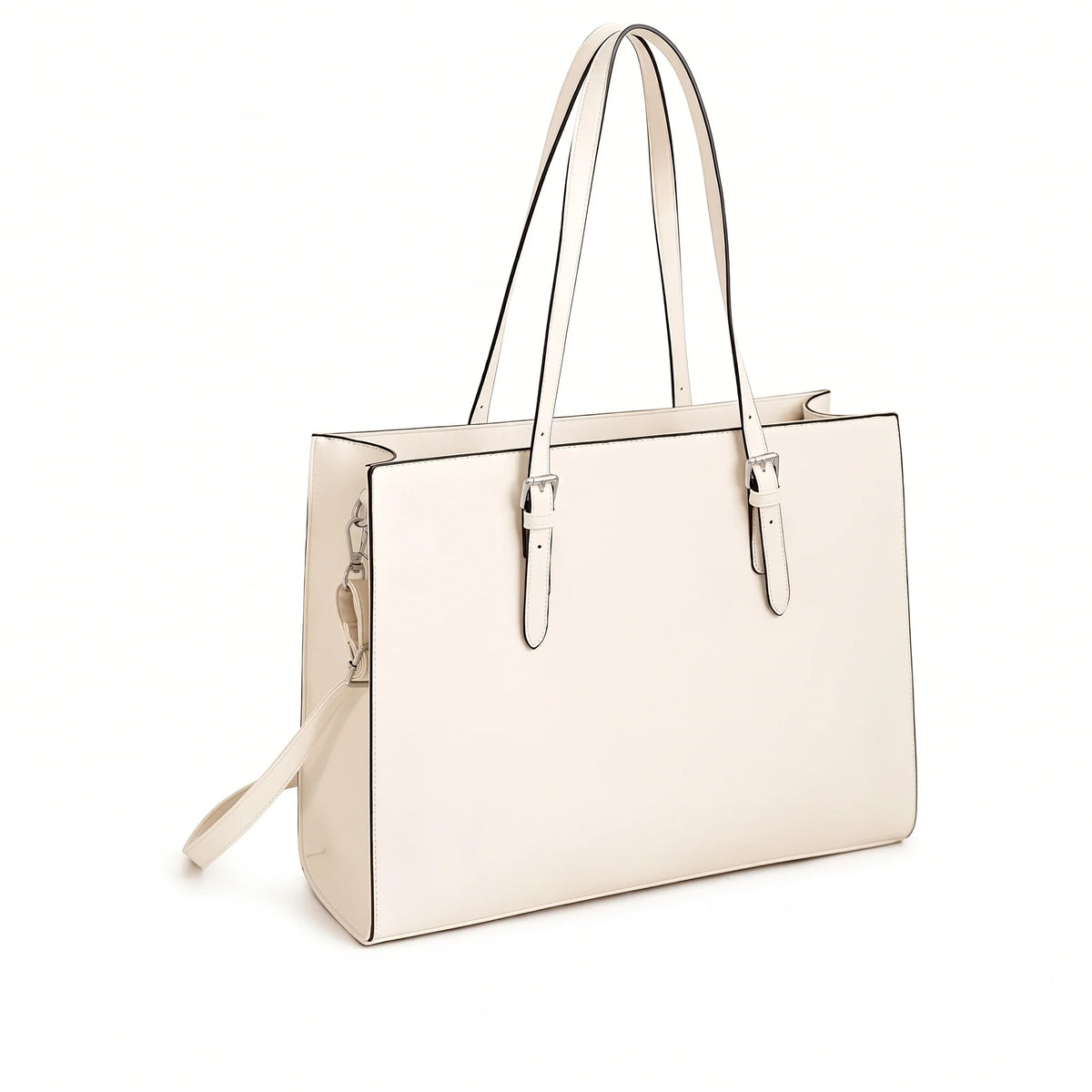 Women's Laptop Tote Bag 15.6 Inch, Large PU Shoulder Handbag with Multiple Compartments