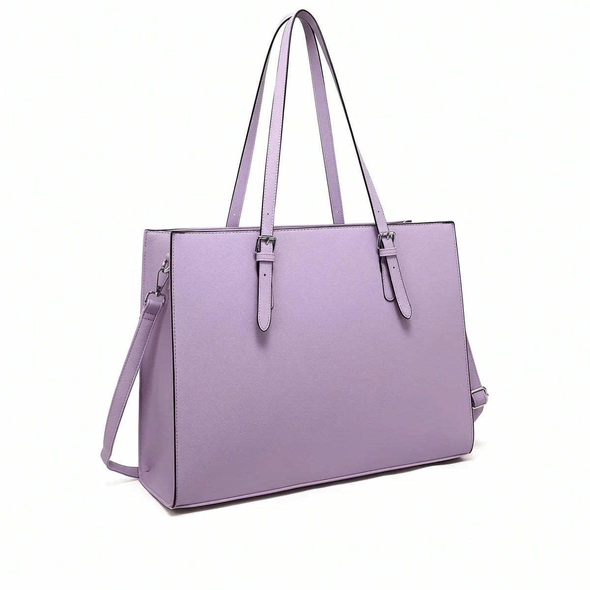 Women's Laptop Tote Bag 15.6 Inch, Large PU Shoulder Handbag with Multiple Compartments